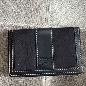 Coach Black Leather Card Holder